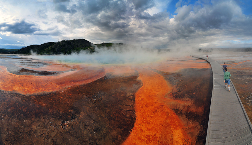 USA YELLOWSTONE NP, Grand Prismatic  Panorama 0494b